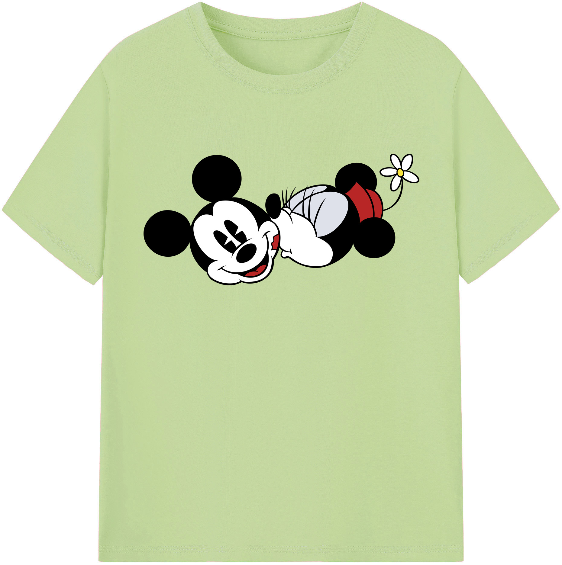 （画像用） ミッキーマウス Mickey Mouse 綿100％半袖Tシャツ（フロントプリント）